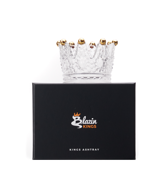 Blazin Kings Glass Crown Ashtray + Flower Rake