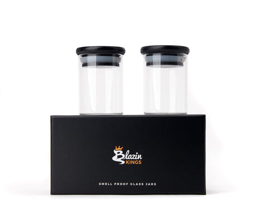  Blazin Kings™ - Smell Proof Glass Jars 2 PK